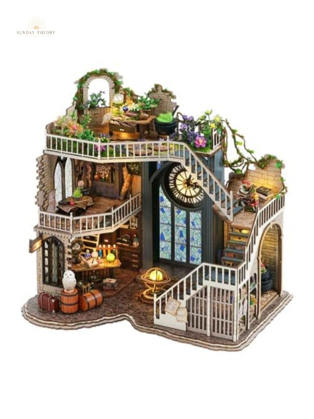 DIY Dollhouse Miniature Kit Wooden Craft Collectible Magic House LED